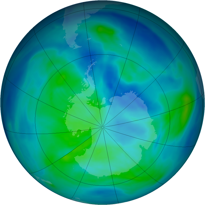 Antarctic ozone map for 20 March 2006